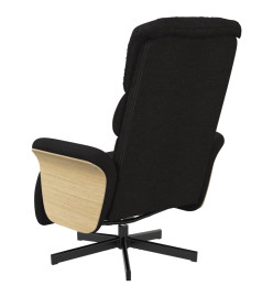 Fauteuil inclinable avec repose-pieds noir tissu