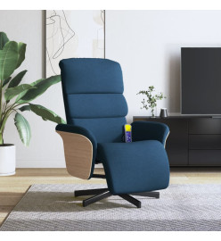 Fauteuil inclinable de massage avec repose-pieds bleu tissu