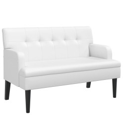 Banc avec dossier blanc 112x65,5x75 cm similicuir