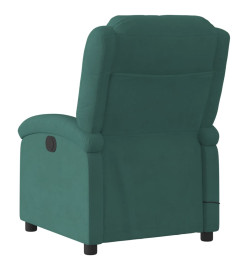 Fauteuil de massage inclinable vert foncé velours