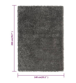 Tapis shaggy à poils hauts Anthracite 140x200 cm 50 mm