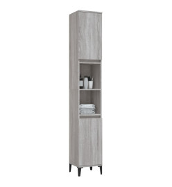 Armoire de bain sonoma gris 30x30x190 cm bois d'ingénierie