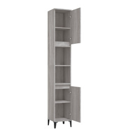 Armoire de bain sonoma gris 30x30x190 cm bois d'ingénierie