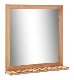 Armoire pour lavabo avec miroir Bois de noyer massif