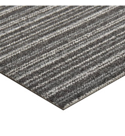 Dalles de tapis de sol 20 pcs 5 m² 50x50 cm Anthracite rayé