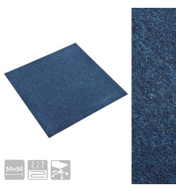 Dalles de tapis de sol 20 pcs 5 m² 50x50 cm Bleu foncé