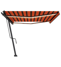 Auvent automatique capteur de vent/LED 500x300 cm Orange marron