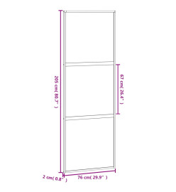 Porte coulissante noir 76x205 cm verre trempé aluminium