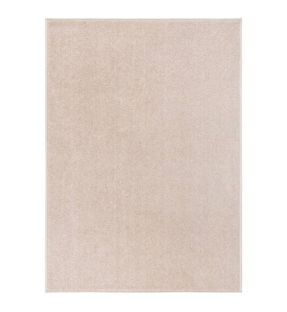 Tapis à poils courts 140x200 cm Beige foncé