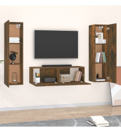 Ensemble de meubles TV 3 pcs Chêne fumé Bois d'ingénierie