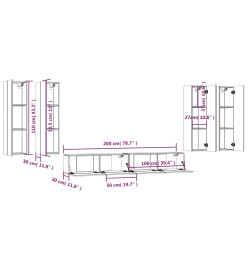 Ensemble de meubles TV 6 pcs Chêne marron Bois d'ingénierie