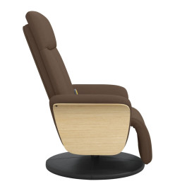 Fauteuil inclinable de massage avec repose-pieds marron tissu