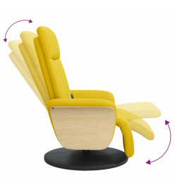 Fauteuil inclinable de massage repose-pieds jaune clair tissu