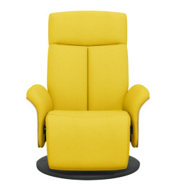 Fauteuil inclinable avec repose-pieds jaune clair tissu