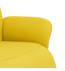 Fauteuil inclinable avec repose-pieds jaune clair tissu