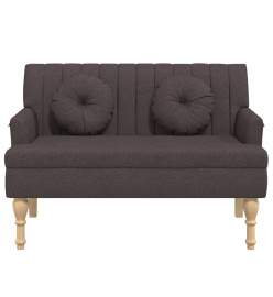 Banc avec coussins marron foncé 113x64,5x75,5 cm tissu