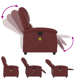 Fauteuil de massage inclinable Rouge bordeaux Similicuir