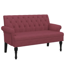 Banc avec dossier rouge bordeaux 120x62x75,5 cm tissu