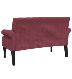 Banc avec dossier rouge bordeaux 120x62x75,5 cm tissu