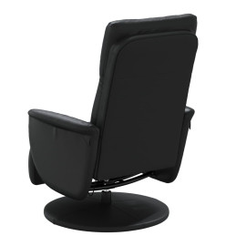 Fauteuil inclinable de massage repose-pieds noir similicuir