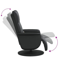 Fauteuil inclinable de massage repose-pieds noir similicuir