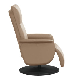 Fauteuil inclinable avec repose-pieds cappuccino similicuir