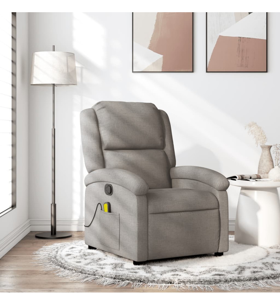 Fauteuil de massage inclinable Taupe Tissu