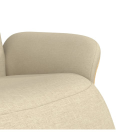 Fauteuil inclinable avec repose-pied crème tissu