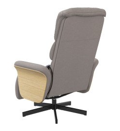 Fauteuil inclinable de massage avec repose-pieds taupe tissu