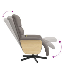 Fauteuil inclinable de massage avec repose-pieds taupe tissu