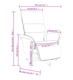 Fauteuil inclinable de massage et repose-pieds gris clair tissu