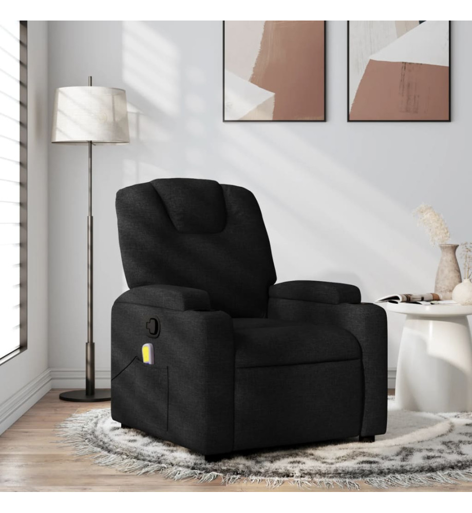 Fauteuil de massage inclinable Noir Tissu