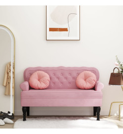 Banc avec dossier rose 119,5x64,5x75 cm velours