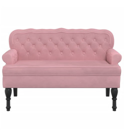 Banc avec dossier rose 119,5x64,5x75 cm velours