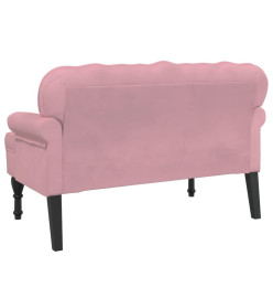 Banc avec dossier rose 119,5x64,5x75 cm velours