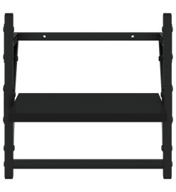 Ensemble d'étagères murales barres 4 pcs noir bois d'ingénierie