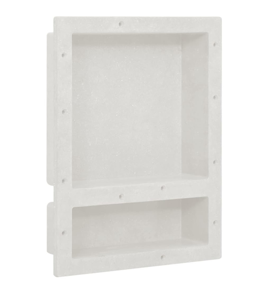 Niche de douche avec 2 compartiments Blanc mat 41x51x10 cm