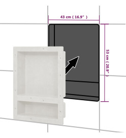 Niche de douche avec 2 compartiments Blanc mat 41x51x10 cm