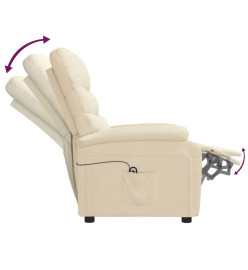 Fauteuil inclinable électrique Crème Tissu