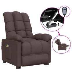 Fauteuil électrique de massage Marron foncé Tissu