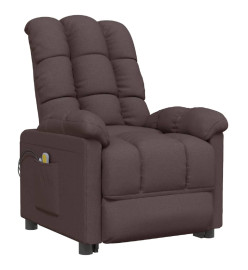 Fauteuil électrique de massage Marron foncé Tissu