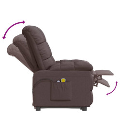 Fauteuil électrique de massage Marron foncé Tissu