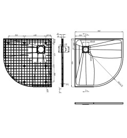 Receveur de douche SMC Blanc 90x90 cm