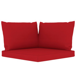 Salon de jardin 5 pcs avec coussins rouge