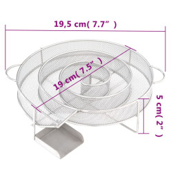 Générateur de fumée froide rond 19,5 cm acier inoxydable