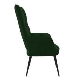 Chaise de relaxation Vert foncé Velours