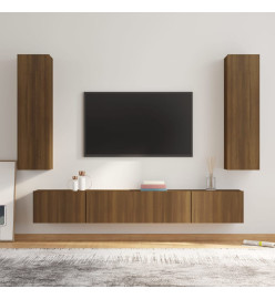 Ensemble de meubles TV 4 pcs Chêne marron Bois d'ingénierie