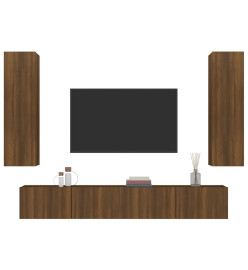 Ensemble de meubles TV 4 pcs Chêne marron Bois d'ingénierie