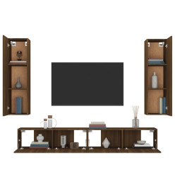 Ensemble de meubles TV 4 pcs Chêne marron Bois d'ingénierie