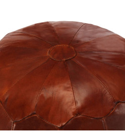 Pouf 40 x 35 cm Brun roux Cuir véritable de chèvre